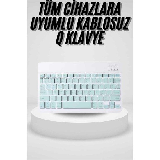 Uyumlu Kablosuz Bluetooth Şarj Edilebilir Mini Q Klavye Uyumlu Kablosuz Bluetooth Şarj Edilebilir Mini Q Klavye