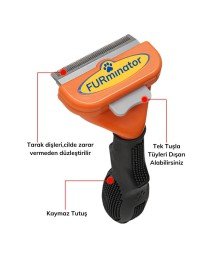 Uzun Tüylü Köpekler İçin Kolay Tarama Fırçası Temizlenebilir Çelik Tarak Tüy Toplayıcı Medium