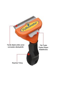 Uzun Tüylü Köpekler İçin Kolay Tarama Fırçası Temizlenebilir Çelik Tarak Tüy Toplayıcı Medium