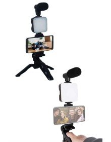 Video Making Kit Telefon Tutucu Vlog Video Mini Led Işıklı