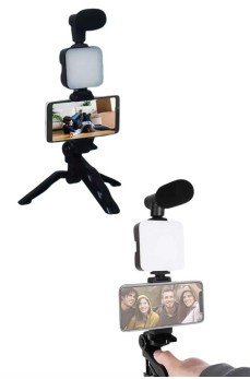 Video Making Kit Telefon Tutucu Vlog Video Mini Led Işıklı