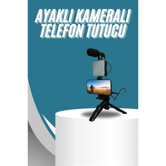Video Making Kit Telefon Tutucu Vlog Video Mini Led Işıklı Video Making Kit Telefon Tutucu Vlog Video Mini Led Işıklı