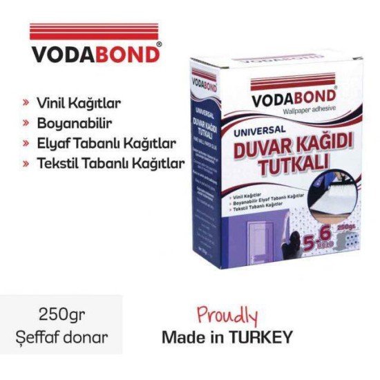 Vodabond 250 Gr Duvar Kağıdı Yapıştırıcısı Vodabond 250 Gr Duvar Kağıdı Yapıştırıcısı