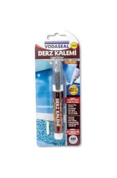 Vodaseal Çift Uçlu Su Bazlı Kokusuz Kalıcı Derz Kalemi Gri