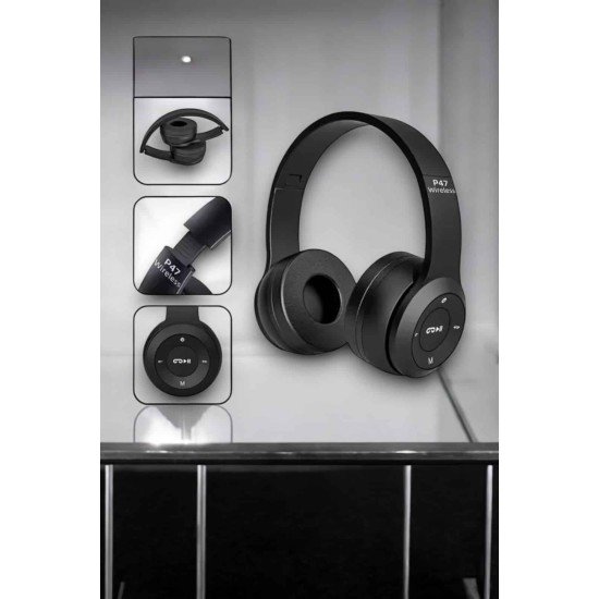 Kulak Üstü TF Kart ve AUX Destekli Ergonomik Bluetooth Kulaklık