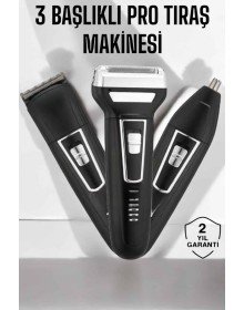 3 Başlıklı Profesyonel Tıraş Makinesi