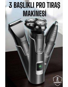 Yüksek Performanslı 3 Başlıklı Profesyonel Tıraş Makinesi