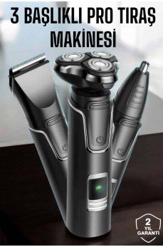 Yüksek Performanslı 3 Başlıklı Profesyonel Tıraş Makinesi