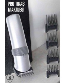 4 Taraklı Profesyonel Şarjlı Saç ve Sakal Kesme Tıraş Makinesi Seti