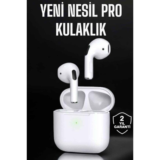 Beyaz Yeni Nesil Pro Bluetooth Kulaklık Yüksek Ses Kaliteli ANC Özelliği