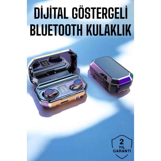 Dijital Göstergeli Bluetooth Bağlantılı Kulaklık Dokunmatik Kontrol
