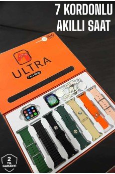 Akıllı Saat 7 Kordonlu Metal,Plastik Ve Hasır Kordon Seçeneği