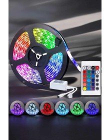 Led Işık 5 Metre Şerit Led RGB Işıklı