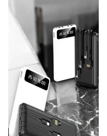 20.000 Mah Led Işıklı LCD Ekran USB Girişli Type-C Lightning Powerbank