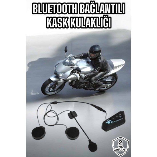 Kask Kulaklığı Motosiklet Intercom Interkom Dinleme Konuşma Özellikli Su Geçirmez