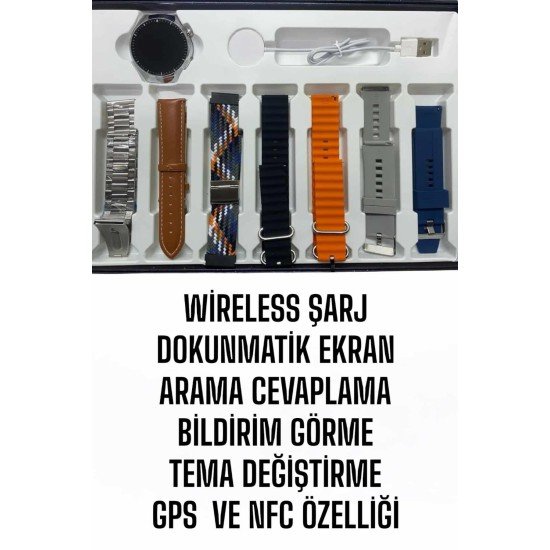 Akıllı Saat 7 Kordonlu Yeni Nesil Arama Cevaplayan Çok Fonksiyonlu Akıllı Saat 7 Kordonlu Yeni Nesil Arama Cevaplayan Çok Fonksiyonlu