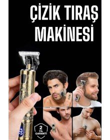 Tıraş Makinesi Şarjlı Profesyonel Saç Kesme Makinesi Gold Çizik Tıraş