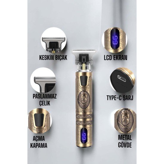 Çizik Tıraş Makinesi Şarjlı Paslanmaz Çelik Bıçaklı Uzun Ömürlü