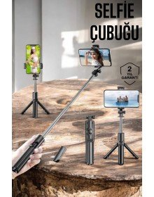Kumandalı Tripod Telefon Tutucu Selfie Çubuğu 360 Derece Dönebilen