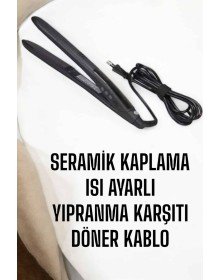 Saç Düzleştirici Isı Ayarlı Döner Kablo Yıpranma Karşıtı