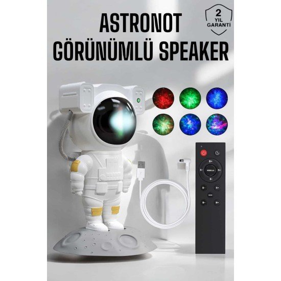 Astronot Görünümlü Projeksiyon Speaker Taşınabilir