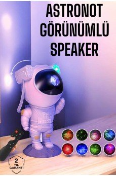 Astronot Bluetooth Hoparlör Gökyüzü Projektör Gece Lambası