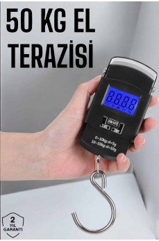 50 Kg El Kantarı Ağırlık Ölçer Dijital Ekranlı Kancalı Portatif