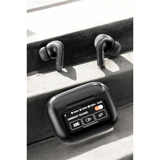 Kablosuz Bluetooth Kulaklık Ekranlı Uzun Şarj Süreli ANC Destekli