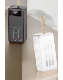 Powerbank 60.000 Mah Hızlı Şarj 4 Çıkışlı Uzun Şarj Süreli Dijital Göstergeli