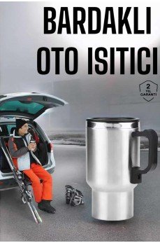 Kettle Kapaklı Araç İçi Termos Tüm Arabalara Uyumlu Çakmaklık Girişli Su Isıtıcı Bardak