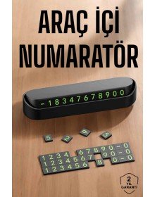 Araç İçi Numaratör Numaralık Torpido Üstü Açılır Kapanır Telefon Numarası Bırakma