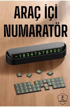 Araç İçi Numaratör Numaralık Torpido Üstü Açılır Kapanır Telefon Numarası Bırakma