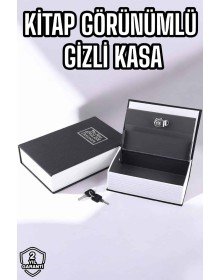 Büyük Boy Anahtarlı Kitap Görünümlü Gizli Kasa Çelik Kasa Altın Kasası