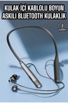 Boyun Askılı Bluetooth Kulaklık Uzun Şarj Süreli Dijital Göstergeli Kablolu