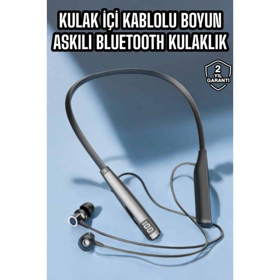 Boyun Askılı Bluetooth Kulaklık Uzun Şarj Süreli Dijital Göstergeli Kablolu Boyun Askılı Bluetooth Kulaklık Uzun Şarj Süreli Dijital Göstergeli Kablolu