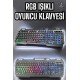 Led Işıklı  Klavye Usb Girişli RGB Işıklı Q Klavye Mouse Hediyeli