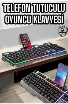Klavyesi Q Klavye RGB Işıklı Mouse Hediyeli