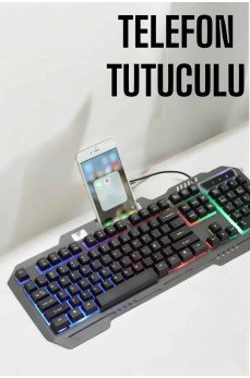 Klavyesi Q Klavye RGB Işıklı Mouse Hediyeli