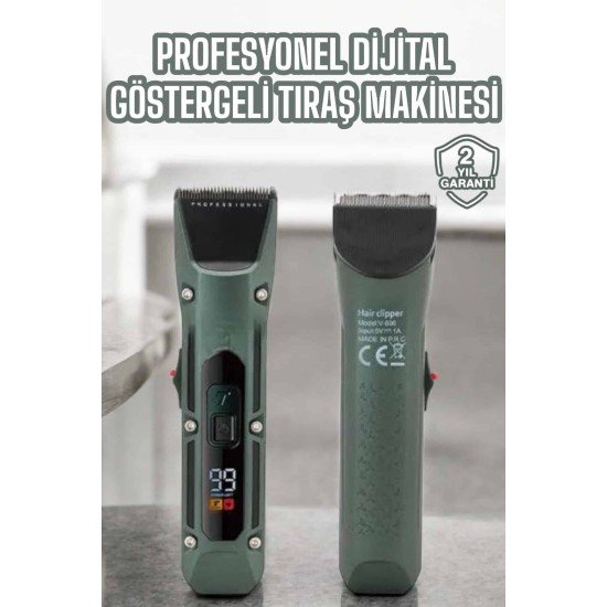 Tıraş Makinesi Dijital Göstergeli Turbo Motor Paslanmaz Çelik