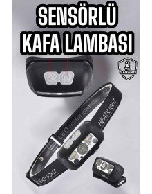 Kafa Lambası Kamp Lambası Sensörlü Şarjlı Ayarlanabilir