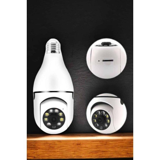 Ampul Görünümlü Güvenlik Kamerası Duylu Wifi Kamerası Dönebilen Ampul Görünümlü Güvenlik Kamerası Duylu Wifi Kamerası Dönebilen