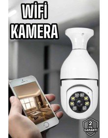 Ampul Görünümlü Güvenlik Kamerası Duylu Wifi Kamerası Dönebilen
