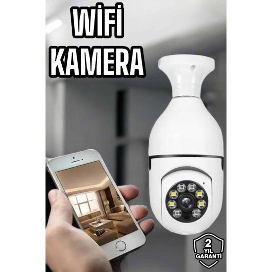Ampul Görünümlü Güvenlik Kamerası Duylu Wifi Kamerası Dönebilen Ampul Görünümlü Güvenlik Kamerası Duylu Wifi Kamerası Dönebilen