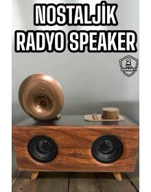 Bluetooth Hoparlör Ahşap Klasik Retro Gramofon Bluetooth Müzik Kutusu