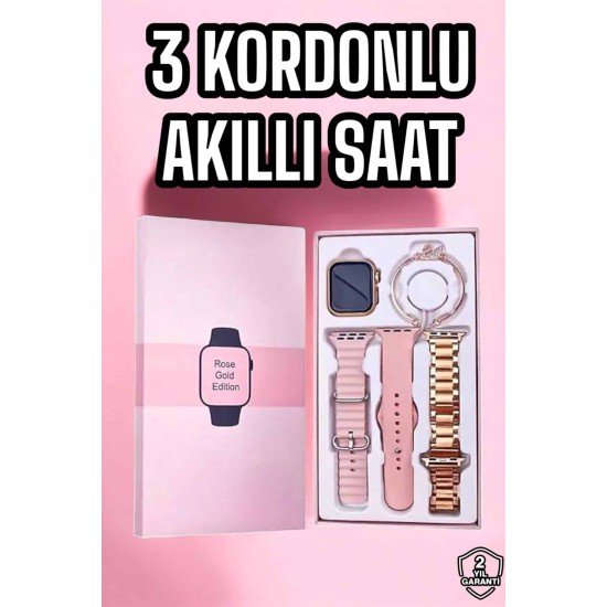 Akıllı Saat Amoled Ekran 3 Kordonlu Aksesuar Hediyeli Sesli Görüşme Akıllı Saat Amoled Ekran 3 Kordonlu Aksesuar Hediyeli Sesli Görüşme