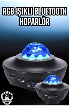 Projektör Yıldız Gece Lambası Disko Topu Bluetooth Bağlantılı Taşınabilir Şarjlı