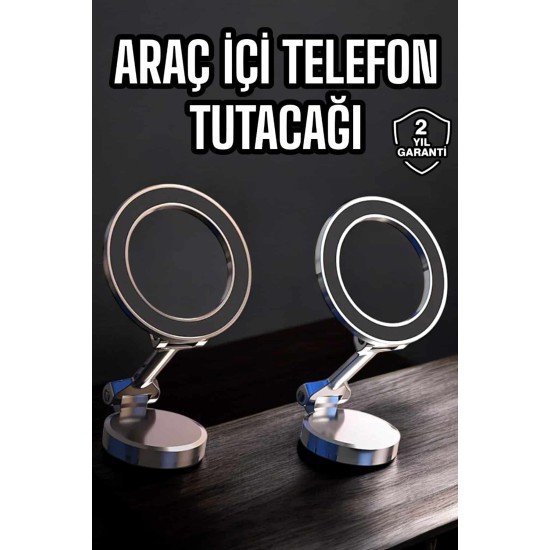 Telefon Tutucu Tüm Arabalara Uyumlu Araç İçi Katlanabilir Manyetik Tasarım