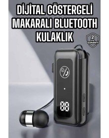 Kablolu Makaralı Bluetooth Kulaklık Uzun Pil Ömrü Dijital Göstergeli