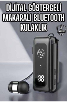 Kablolu Makaralı Bluetooth Kulaklık Uzun Pil Ömrü Dijital Göstergeli