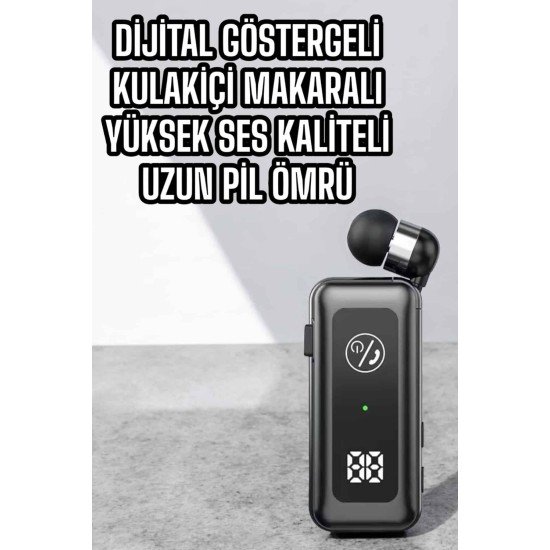 Kablolu Bluetooth Kulaklık Kulak İçi Stereo Mikrofonlu Dijital Göstergeli